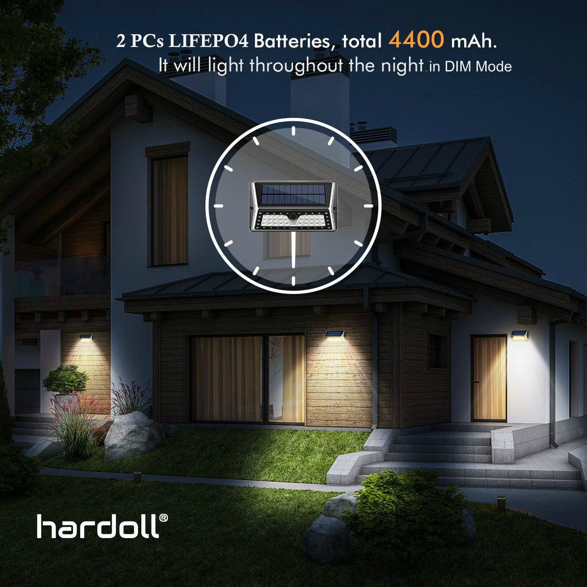 LED Automatic Solar Motion Sensor Security Lights for Home Outdoor Garden - Hardoll