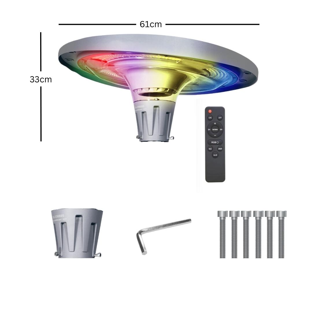 Hardoll 1200W Solar UFO Light for Home Garden LED Waterproof Outdoor Lamp (Warm White &Cool White+RGB)