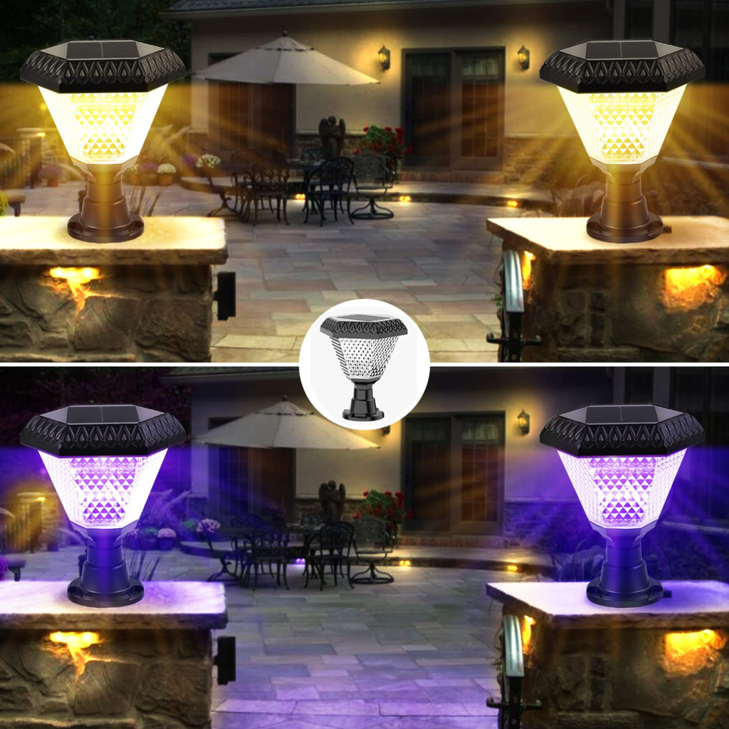 outdoor solar pillar lights