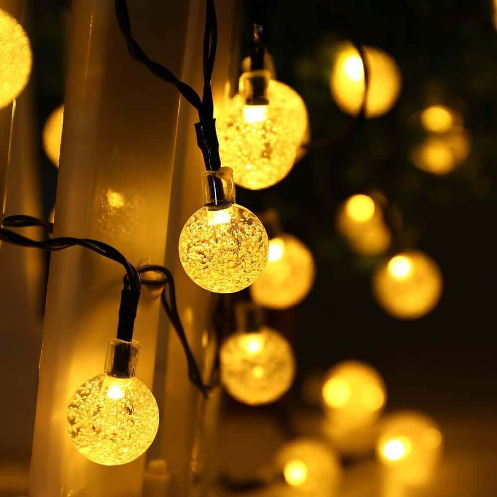 Cheap Waterproof String Lights Crystal Crackle Ball Lights Indoor Outdoor  Led Decorative Lights