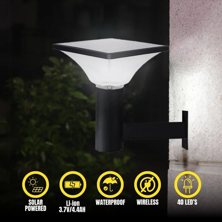 Hardoll 10W Solar Lights for Outdoor Home Waterproof Garden Waterproof Wall Lamp (Square Shape - Pack of 1) - Hardoll