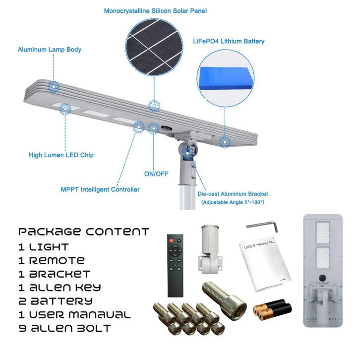 All in One Solar Street Light LED Waterproof Outdoor Lamp 