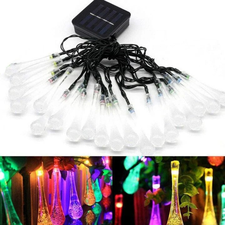 Hardoll® 30 LED 20ft Multi color Waterdrop Solar Waterproof Lights for Garden, Home, Outdoor - Hardoll