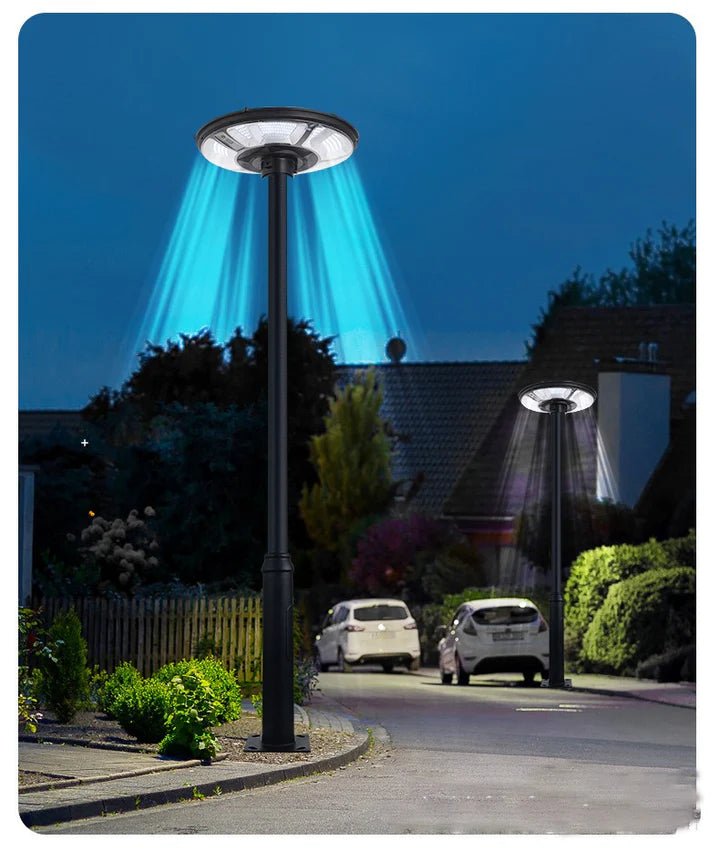 Hardoll 300W solar street light ufo for Home Garden LED Waterproof Outdoor Lamp (Cool White+RGB)(Pole not included) - Hardoll