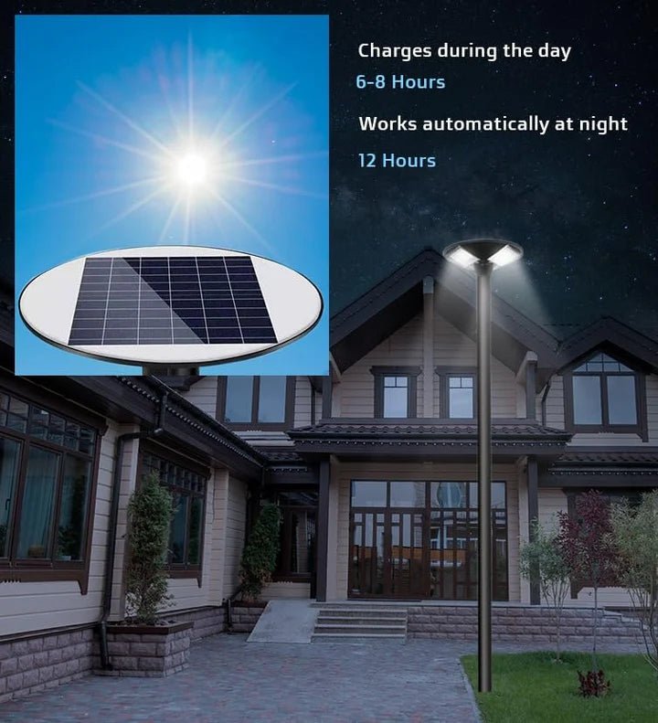 Hardoll 300W Solar UFO Light for Home Garden LED Lamp Waterproof Outdoor Lantern Lamp(Cool White)(Pole not included)(Refurbished) - Hardoll