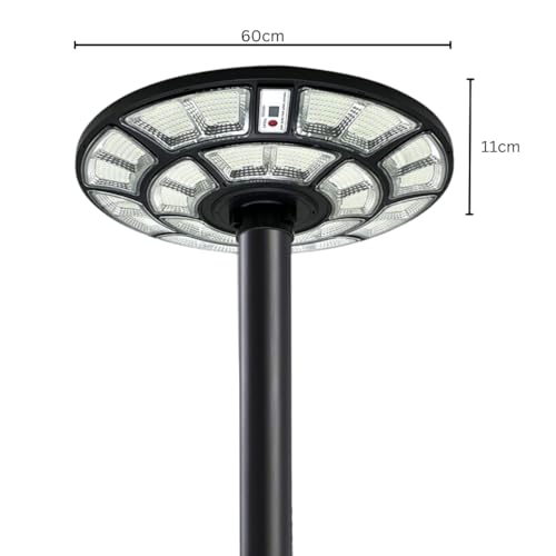 Hardoll 500W Solar UFO Light for Home Garden LED Lamp Waterproof Outdoor Lantern Lamp(Cool White)(Pole not Included) - Hardoll