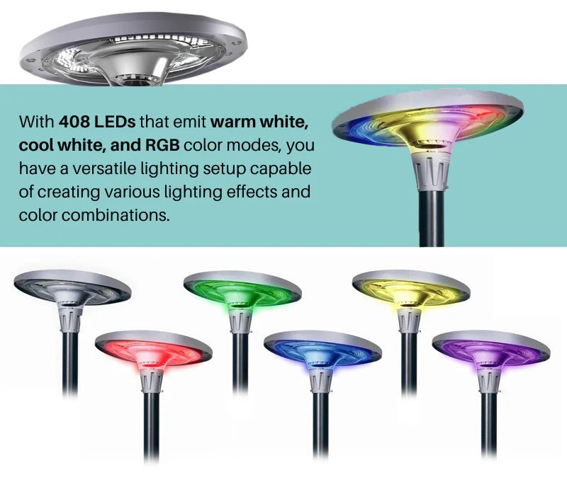 Hardoll 800W Solar UFO Light for Home Garden LED Waterproof