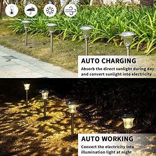 Hardoll LED Solar Pathway Lights for Home Outdoor Garden Decoration Warm White (Refurbished) - Hardoll