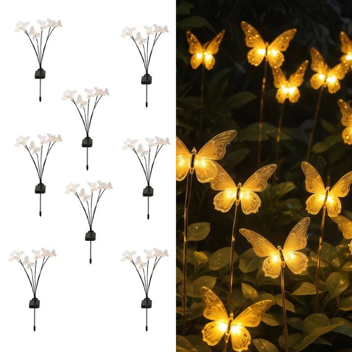 Hardoll Outdoor Garden Decorative Lights 6 LED Butterfly Lamp for Home Garden Waterproof Decoration(Warm White - Pack of 1, Steady & Flashing Mode) - Hardoll