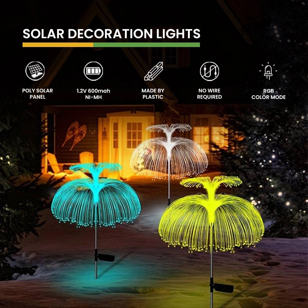 Hardoll Solar Decorative Jellyfish Light 7 Color Changing Fountain Shaped Waterproof Outdoor Home Garden Pathway Lawn Driveway(Double Layer,Pack of 1) - Hardoll