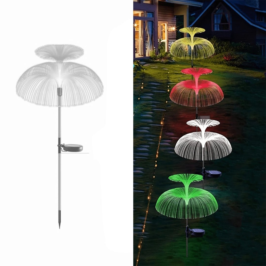 Hardoll Solar Decorative Jellyfish Light 7 Color Changing Fountain Shaped Waterproof Outdoor Home Garden Pathway Lawn Driveway(Double Layer,Pack of 1) - Hardoll