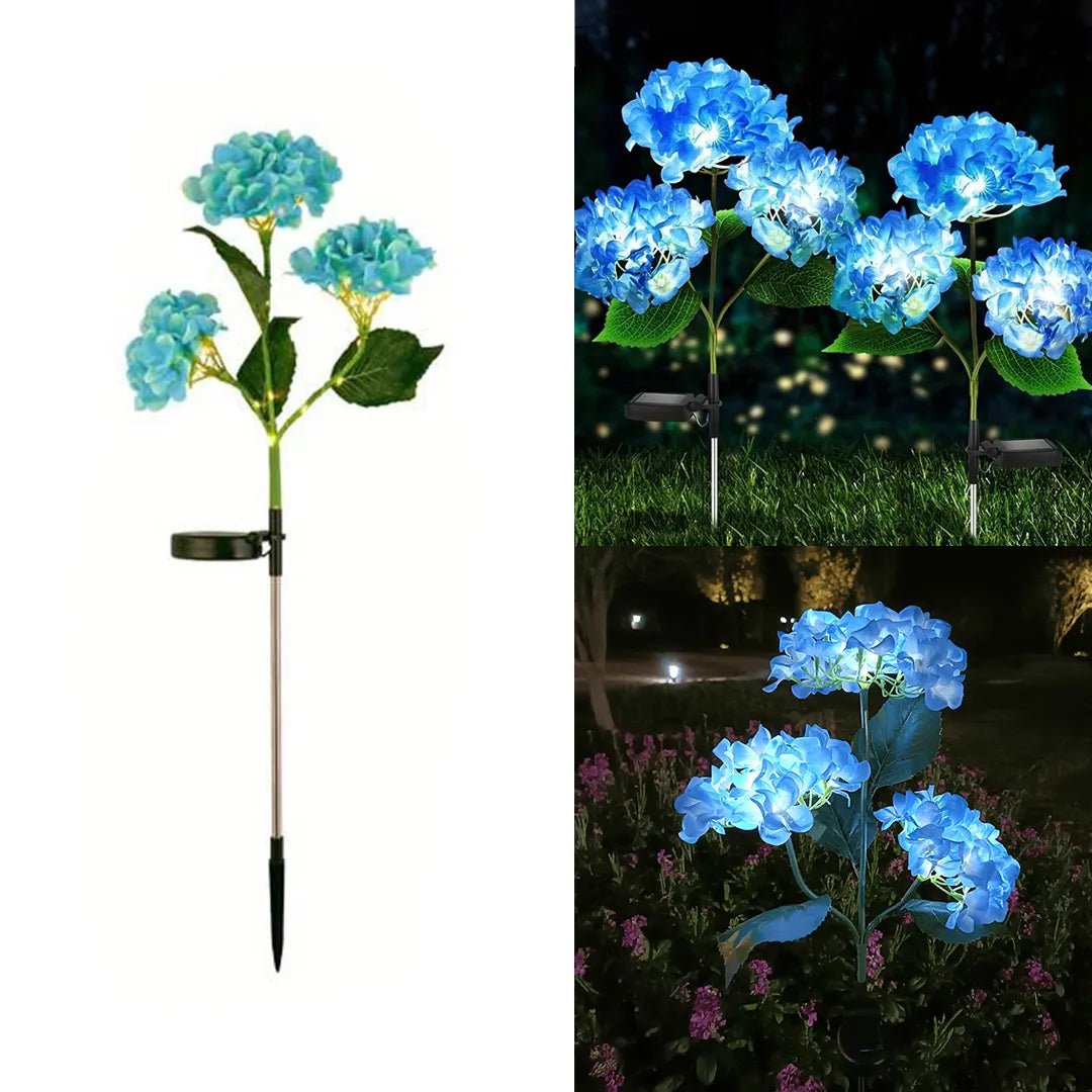 Hardoll Solar Decorative Light Hydrangea Flower Shaped RGB Color LED lamp for Waterproof Outdoor Home Garden Yard(Blue Color - Pack of 1) - Hardoll