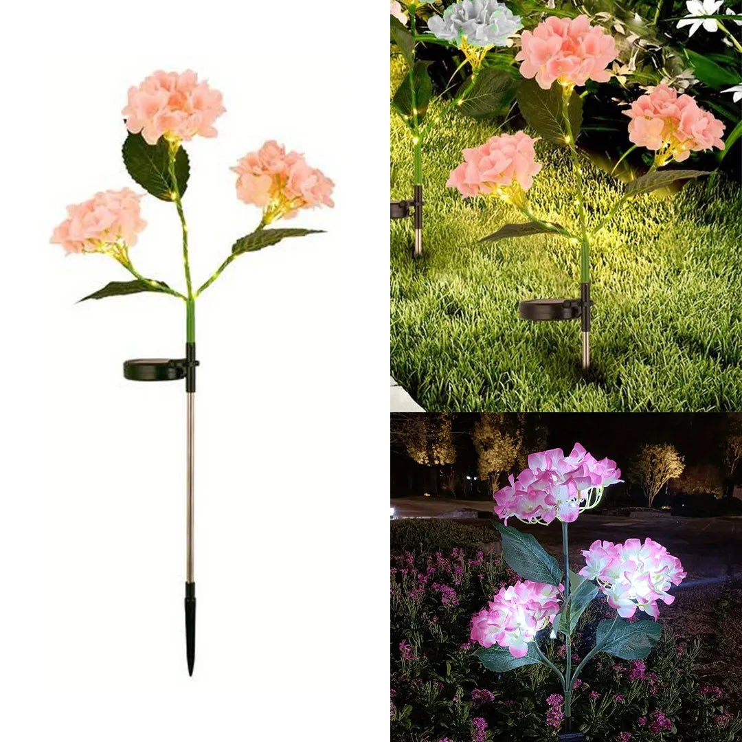 Hardoll Solar Decorative Light Hydrangea Flower Shaped RGB Color LED lamp for Waterproof Outdoor Home Garden Yard(Pink Color - Pack of 1) - Hardoll