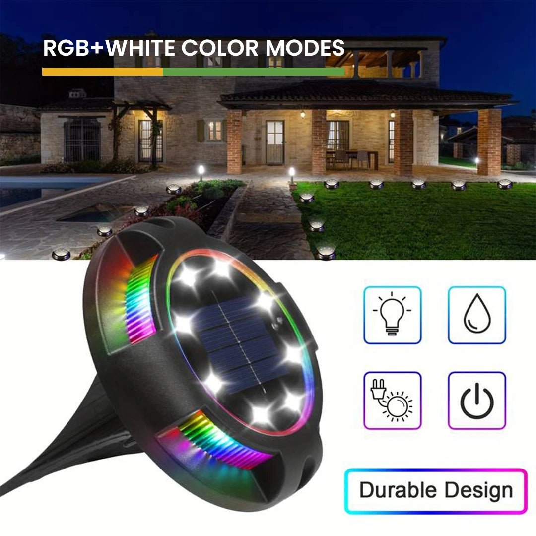 hardoll Solar Ground Light Decorative RGB+White Color LED Waterproof for Outdoor Home Garden Pathway Lawn Driveway(Pack of 1) - Hardoll