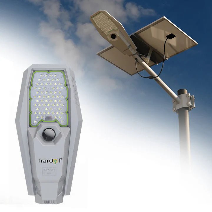 Hardoll Solar Integrated Street Light 300W with Remote Controlled - Cool White, Waterproof for Outdoor Walkways and Home Garden (Pack of 1) - Hardoll