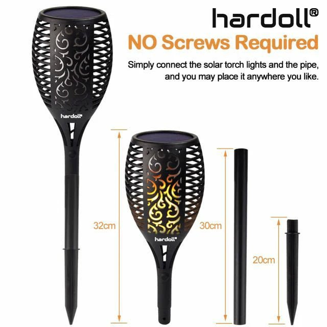 Hardoll solar lamps for garden for Home Waterproof Flickering Flames Torches Outdoor Landscape Lights for Decoration for Garden - Hardoll