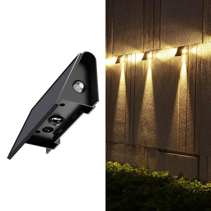 Hardoll Solar Light 3 LED Decorative Waterproof Solar Wall Lights Outdoor Wall Lamp for Home Garden Outdoor Decoration(Pack of 1 - Warm White Dim and Bright Modes) - Hardoll