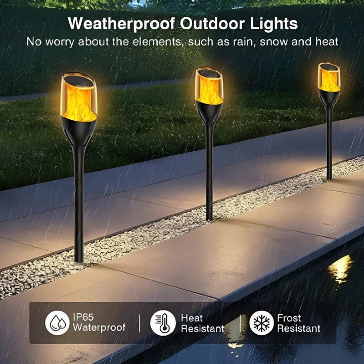 Hardoll Solar Light Outdoor 12 LED Flickering Mashaal Flame Light Self Locking Key Switch Garden Pathway Waterproof Lamp(Pack of 1)(Refurbished) - Hardoll