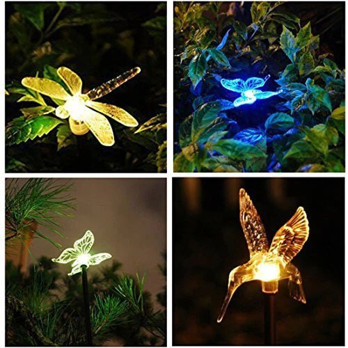 Hardoll Solar Lights For Home Garden Outdoor Stake Bird Lamp (Pack of 3, RGB) - Hardoll