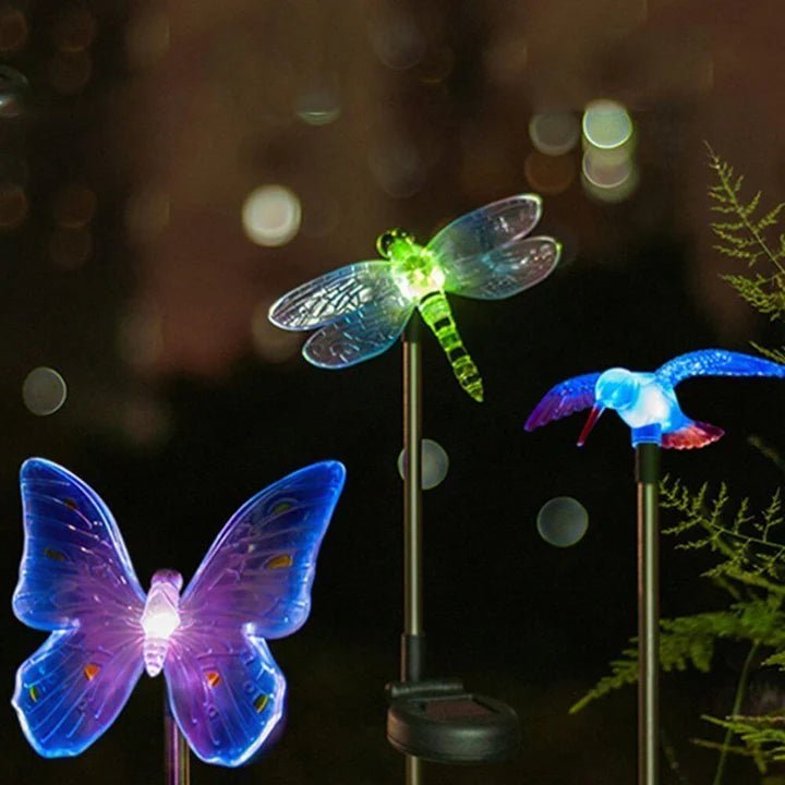 Hardoll Solar Lights For Home Garden Outdoor Stake Bird Lamp (Pack of 3, RGB) - Hardoll