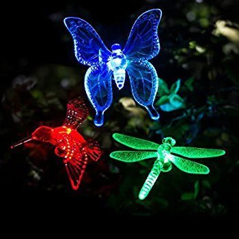 Hardoll Solar Lights For Home Garden Outdoor Stake Bird Lamp (Pack of 3, RGB) - Hardoll