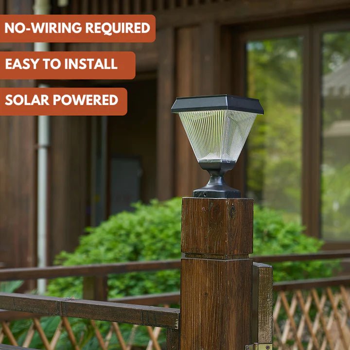 Hardoll Solar Lights for Home Outdoor Garden 104 LED Waterproof Gate Post Lamp (Refurbished) - Hardoll