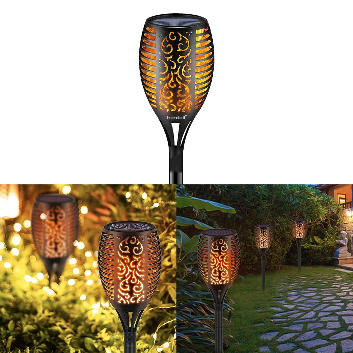 Hardoll Solar Lights for Home Waterproof Flickering Flames Torches Outdoor Landscape Lights for Decoration for Garden - Hardoll