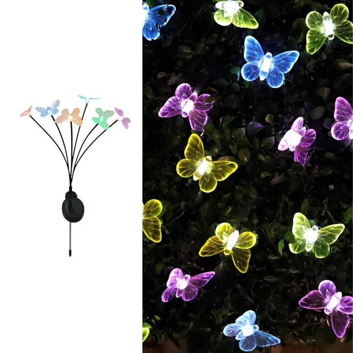 Hardoll Solar Lights Outdoor 6 LED Butterfly Lamp for Home Garden Waterproof Decoration(Multicolor - Pack of 1) - Hardoll