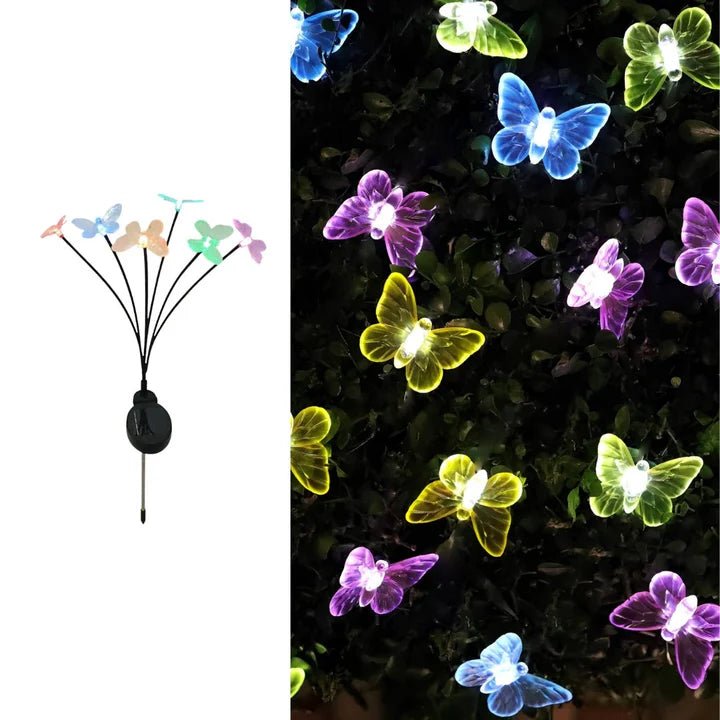 Hardoll Solar Lights Outdoor 6 LED Butterfly Lamp for Home Garden Waterproof Decoration(Multicolor - Pack of 1)(Refurbished) - Hardoll