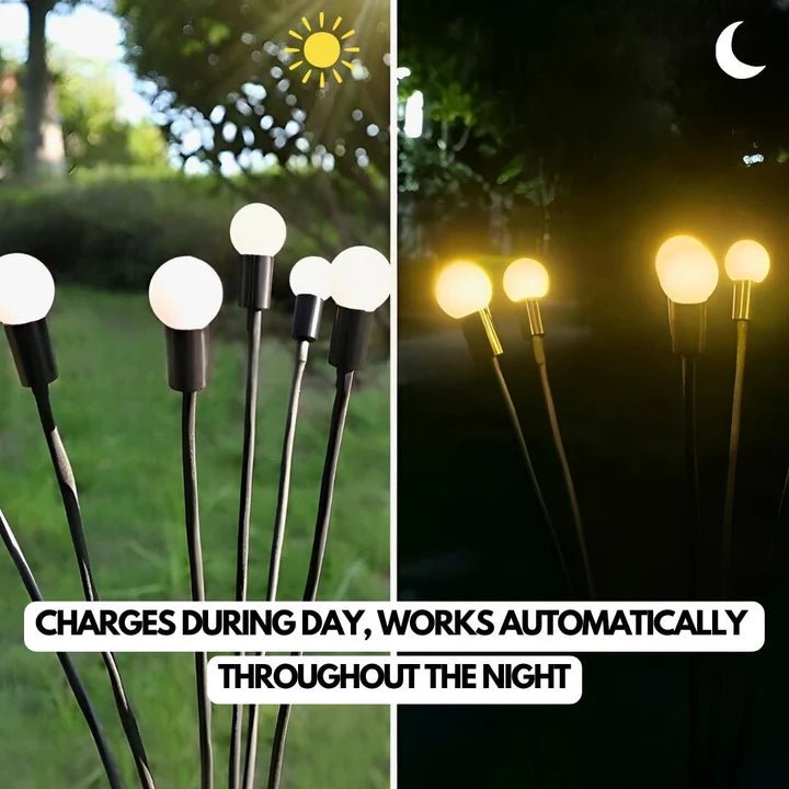 Hardoll Solar Lights Outdoor 6 LED Firefly Lamp for Home Garden Waterproof Decoration (Warm White - Pack of 1)(Refurbished) - Hardoll