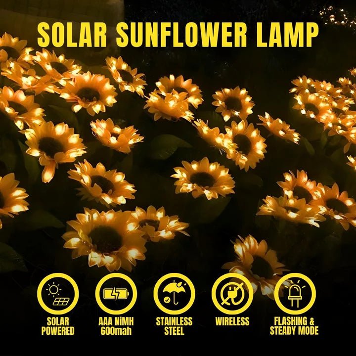 Hardoll Solar Lights Outdoor 9 LED Sunflower Lamp for Home Garden Waterproof Decoration (Warm White - Pack of 1)(Refurbished) - Hardoll