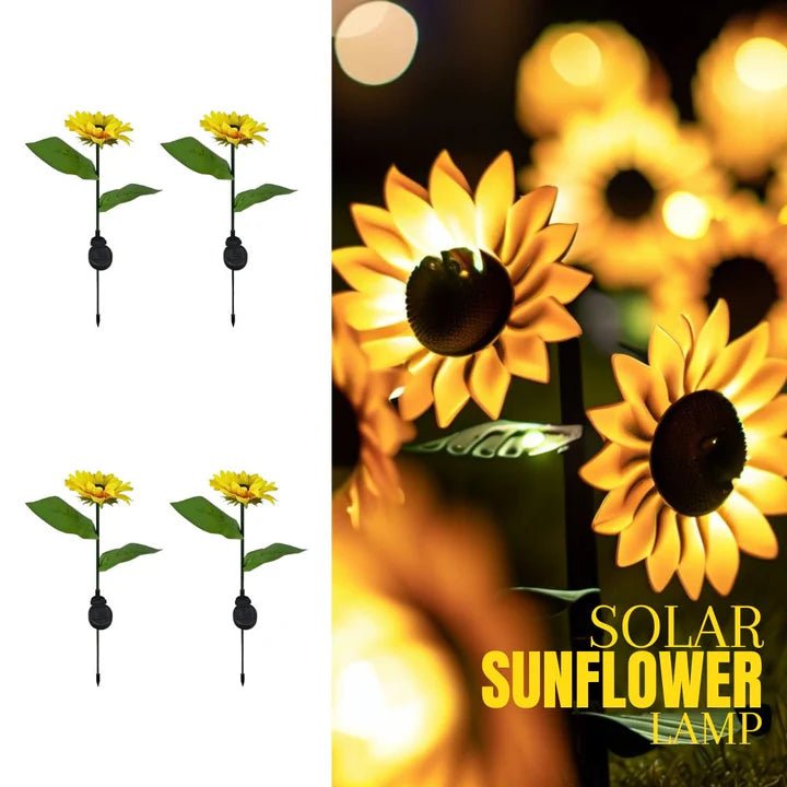 Hardoll Solar Lights Outdoor 9 LED Sunflower Lamp for Home Garden Waterproof Decoration (Warm White - Pack of 1)(Refurbished) - Hardoll