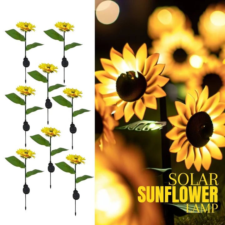 Hardoll Solar Lights Outdoor 9 LED Sunflower Lamp for Home Garden Waterproof Decoration (Warm White - Pack of 1)(Refurbished) - Hardoll