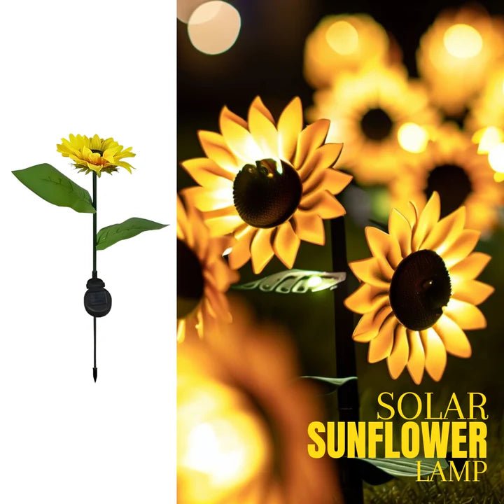 Hardoll Solar Lights Outdoor Garden Decorative 9 LED Sunflower Lamp for Home Garden Waterproof (Warm White - Pack of 1) - Hardoll