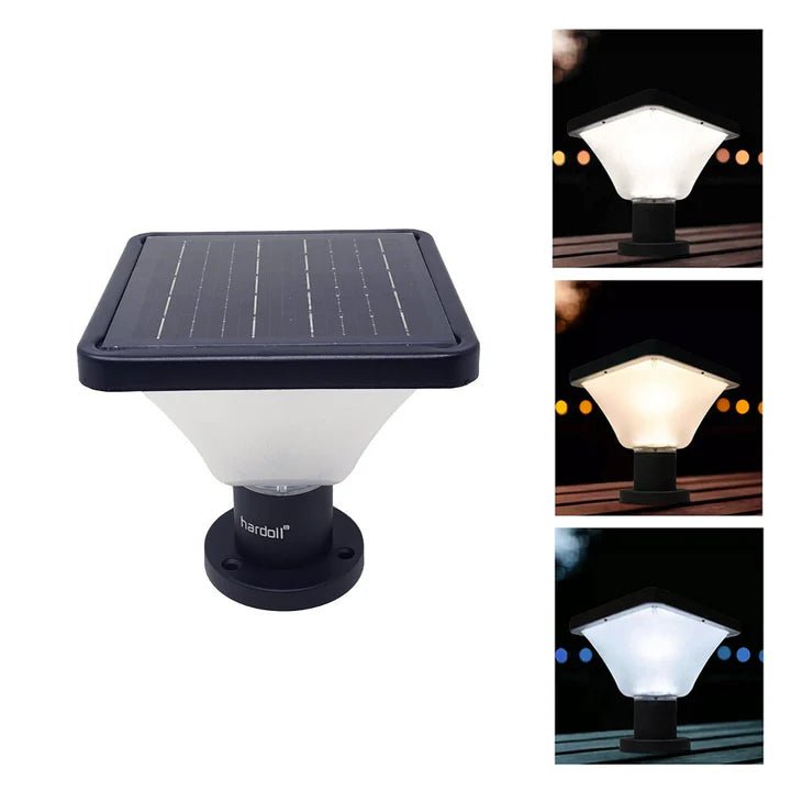 Hardoll Solar Pillar Lights for Outdoor Home Garden Waterproof Wall Gate Post Lamp (Square Shape) - Hardoll