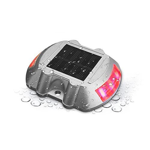 Hardoll Solar Road Stud Light 6 LED Lamp Waterproof Pathway Lights for Outdoor for Garden (RED Flashing - Refurbished) - Hardoll