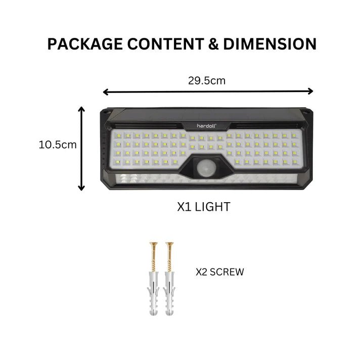 Hardoll Solar Wall Lights for Garden 136 LED Outdoor Motion Sensor Lamp for Home Waterproof - Hardoll