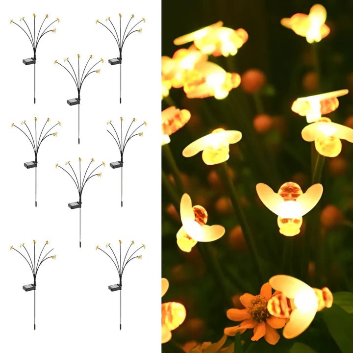 Hardoll Top rated solar garden lights for Outdoor 6 LED Honey Bee Lamp for Home Garden Waterproof Decoration (Warm White - Pack of 1) - Hardoll