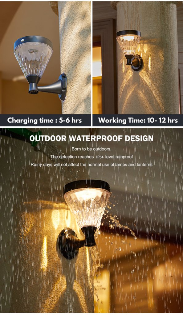 Hardoll Solar 1 LED Light Decorative Waterproof Wall Lamp for Home Gar